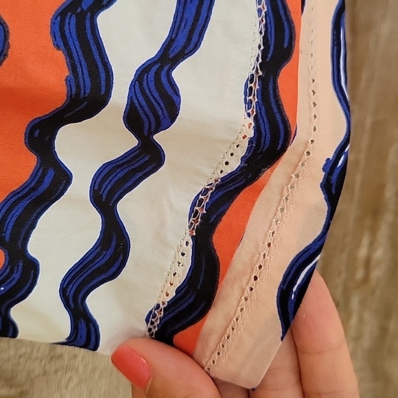 Anthropologie Lilka Size Small Orange, Blue, and White Tank Top - Picture 2 of 8